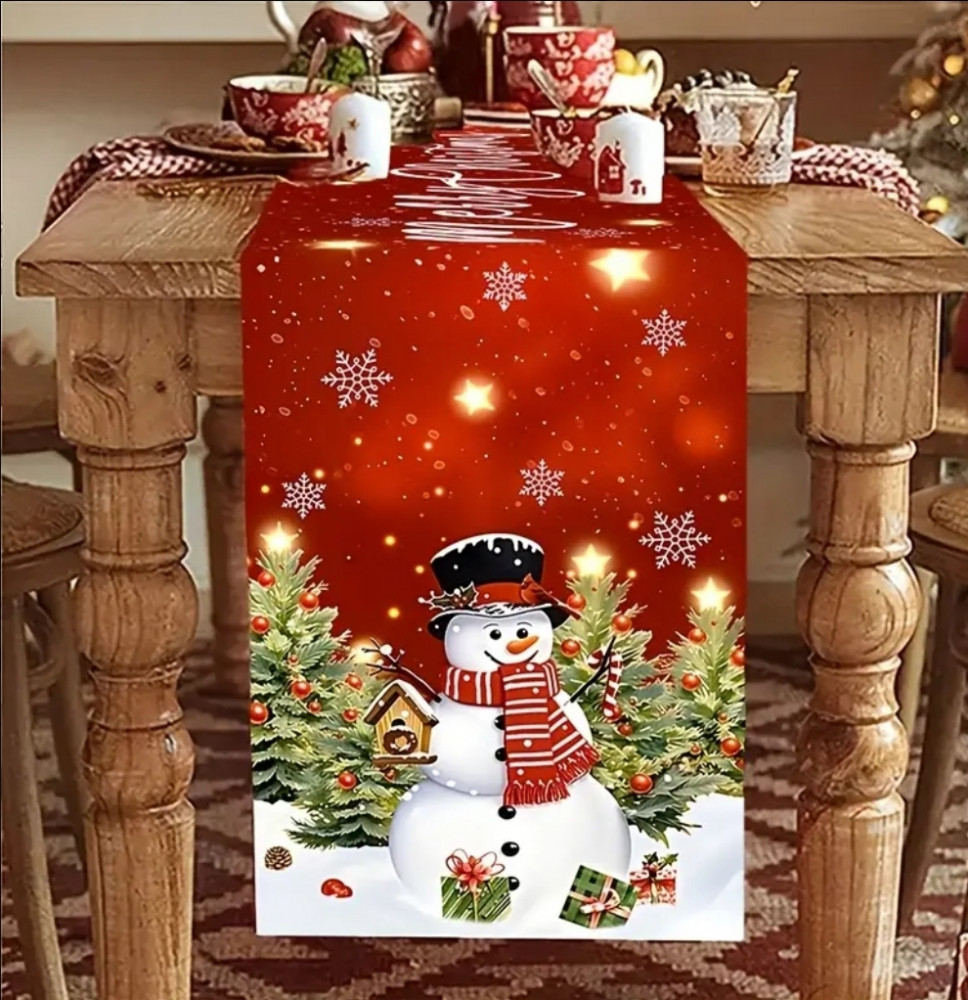 Новогодняя дорожка на стол «Рождественская елка»