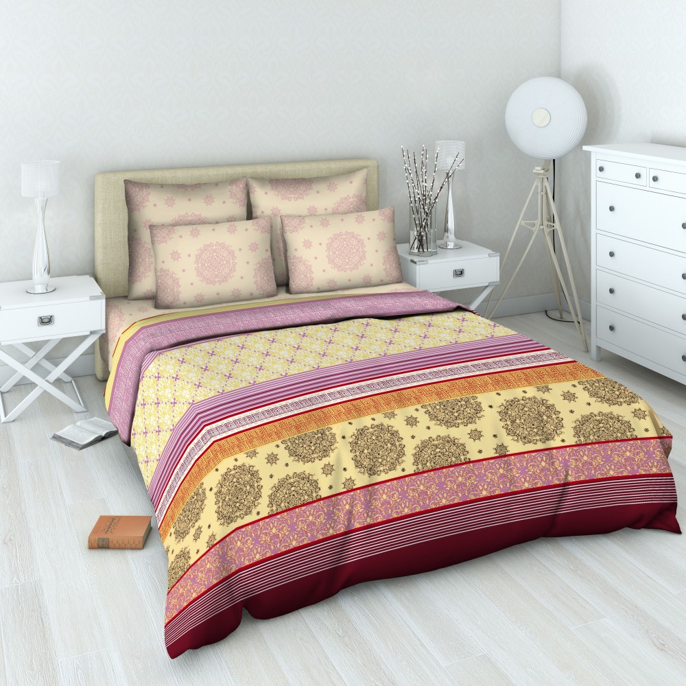 Комплект постельного белья «Элегия» (арт. 5033/2, евро, бязь, 2 наволочки 70х70) | Самоцветная | ТДЛ Текстиль