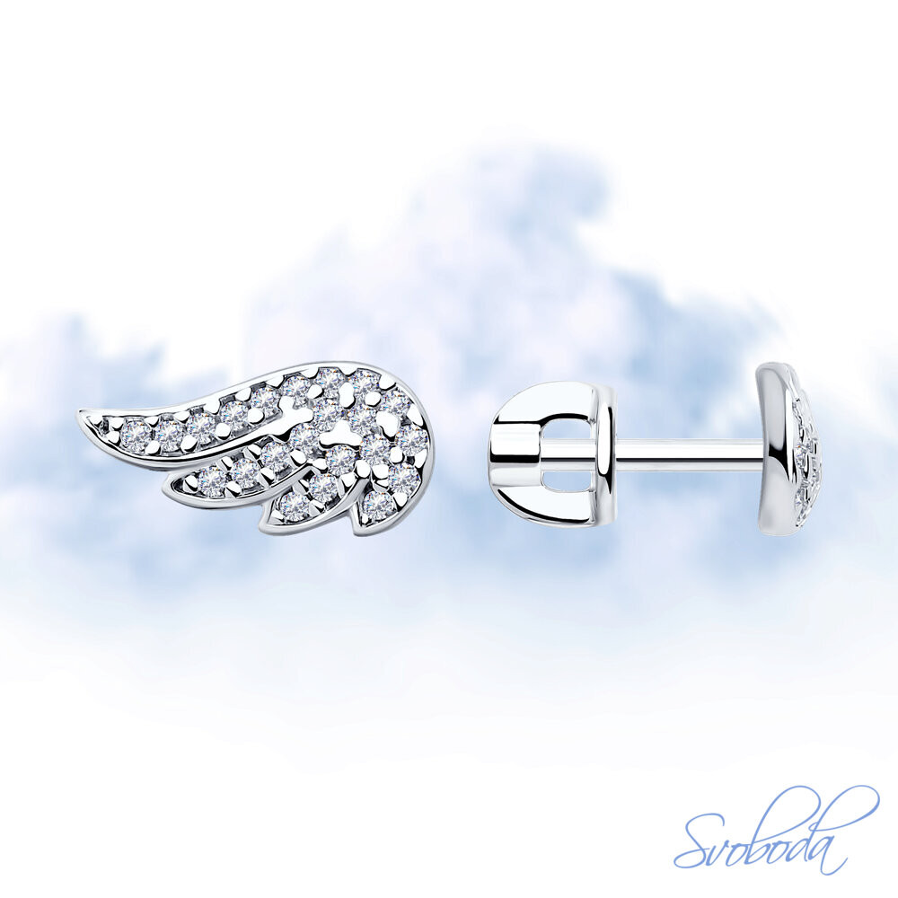 Серьги из серебра с фианитами | Svoboda | SOKOLOV