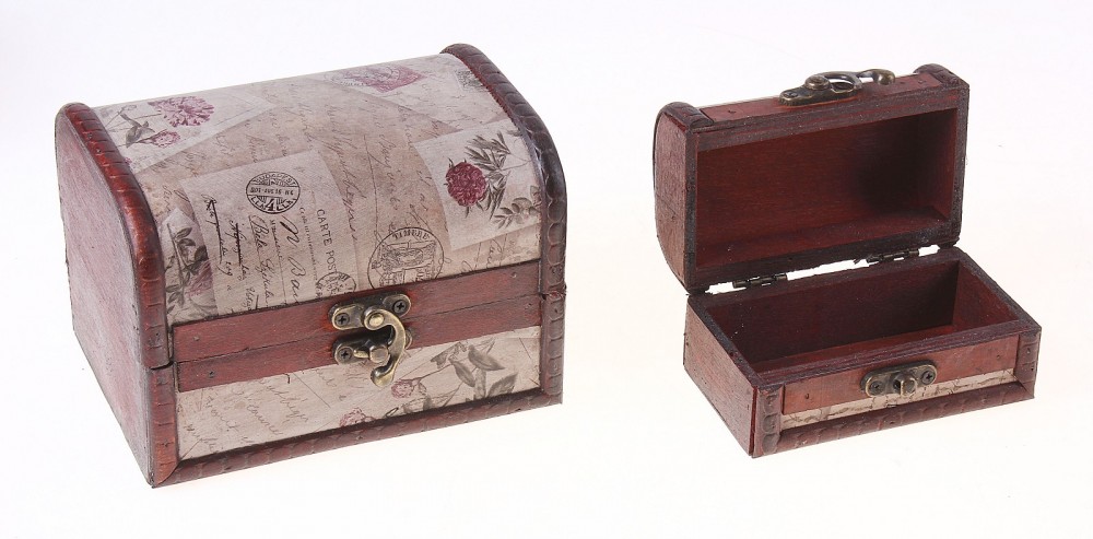 Шкатулка-сундучок «Цветочное панно», набор из 2-х шт.