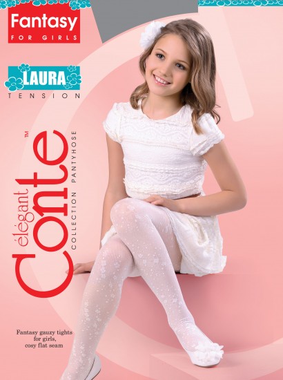 Колготки детские нарядные «Laura» (bianco, 20 den)