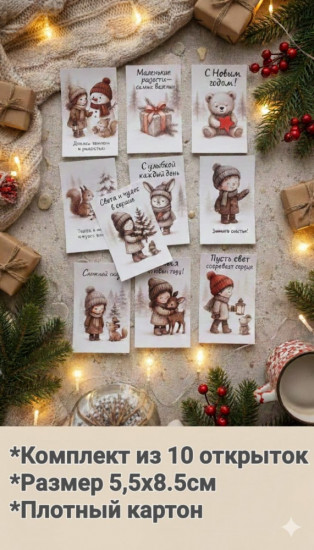Набор открыток новогодних
