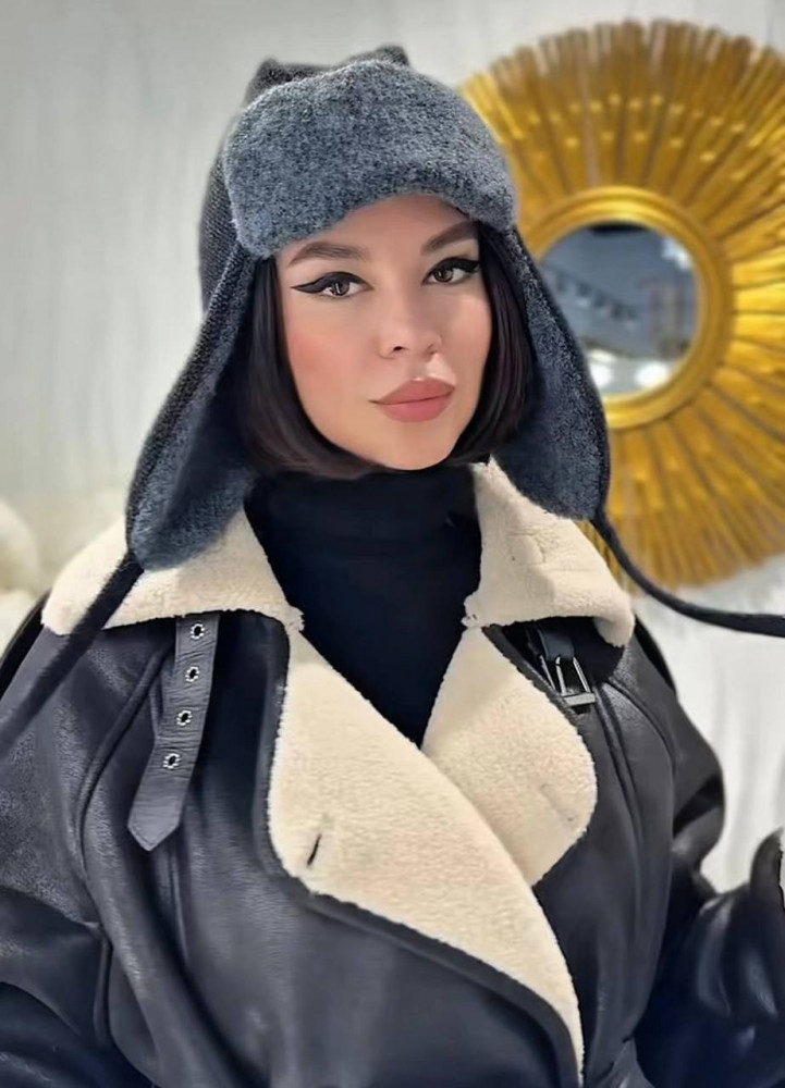 Шапка-ушанка женская зимняя