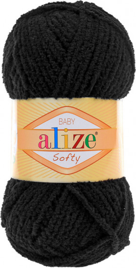 Пряжа для вязания «Softy», цвет 1060 Глубокий чёрный