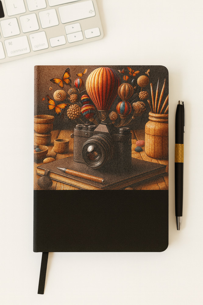 Ежедневник с ручкой в эко-стиле «Фотоаппарат»