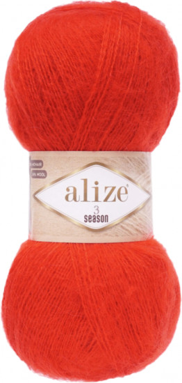 Пряжа для вязания «3 Season», цвет 56 Красный