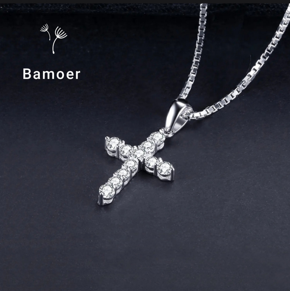 Подвеска с фианитами «Крест» | Bamoer