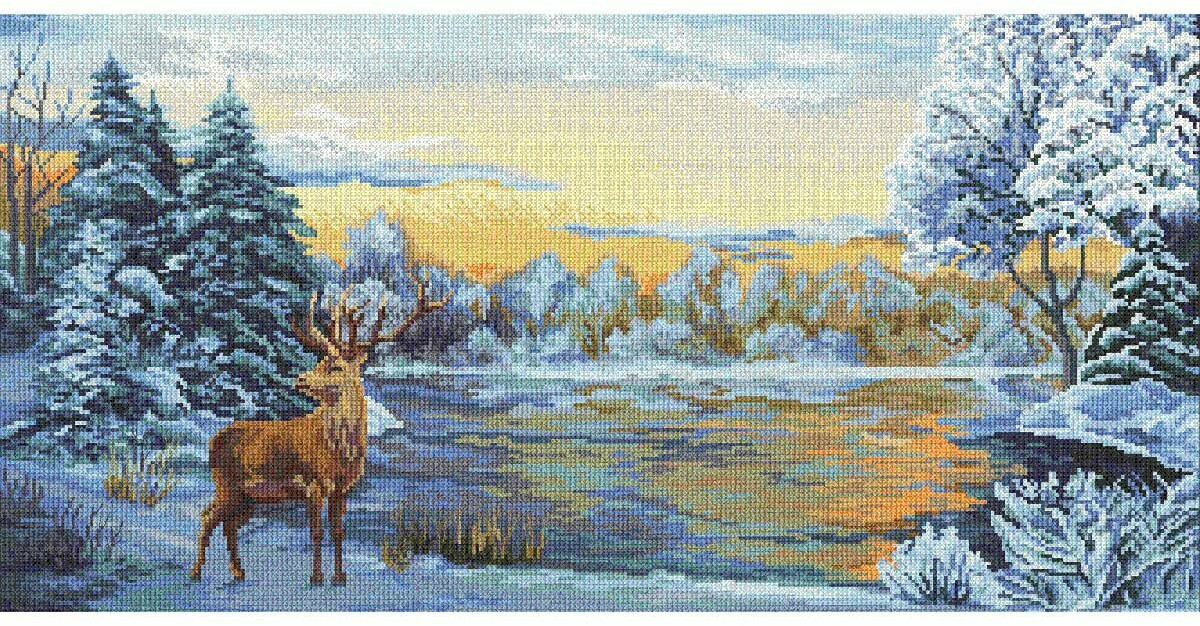 Набор для вышивания «Зимнее озеро» | Nitex