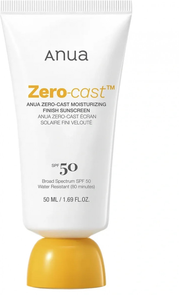 Увлажняющий солнцезащитный крем для лица SPF50+ «Zero-Cast Moisturizing Finish Sunscreen» | Anua