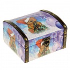 Шкатулка дерево «Мишутка с новогодней елочкой» 15 х 13,5 х 9 см