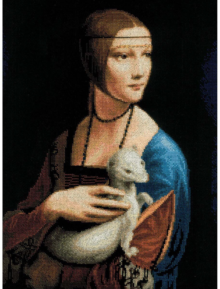 Набор для вышивания по мотивам картины Леонардо да Винчи «Дама с горностаем» | Риолис