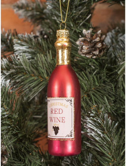 Игрушка ёлочная «Бутылка красного вина»