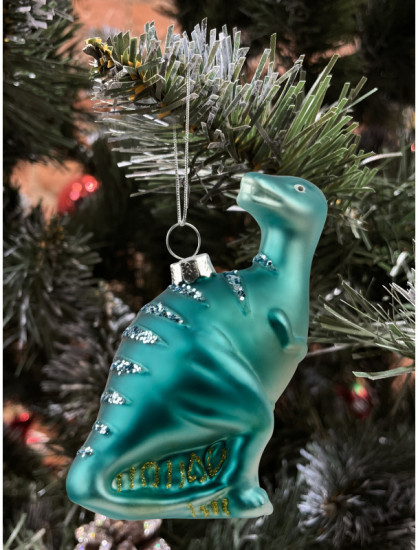 Игрушка ёлочная «Синий динозаврик»