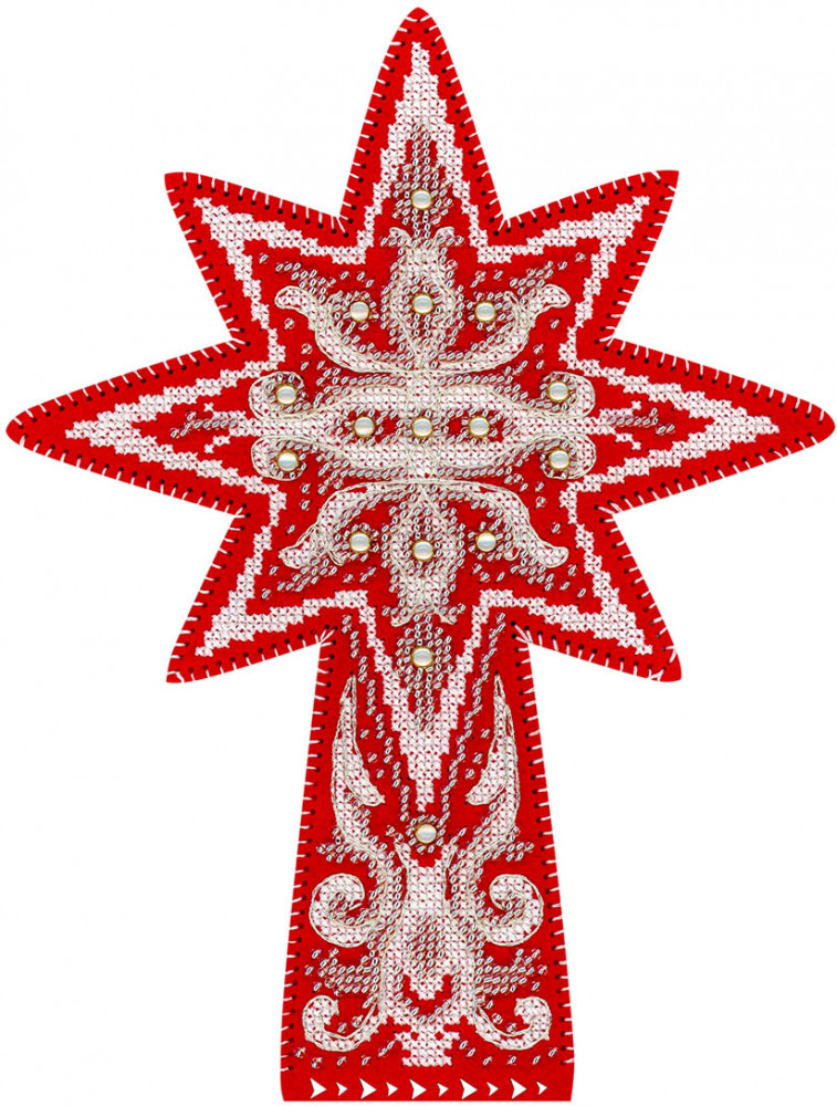 Набор для вышивания на перфорированном фетре «Звезда на вершину» | Морозные узоры | Жар-птица
