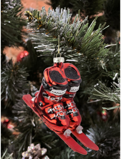 Игрушка ёлочная «Красные лыжи»