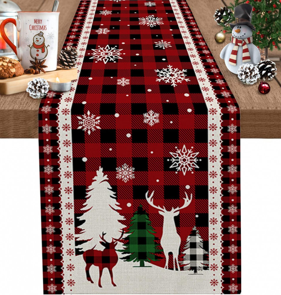 Дорожка на стол «Новогодняя клетка»