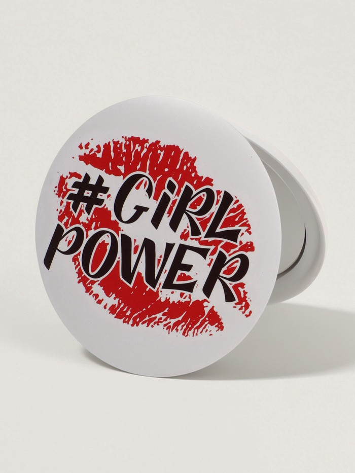 Зеркало карманное с увеличением «Grl Pwr» | Queen Fair