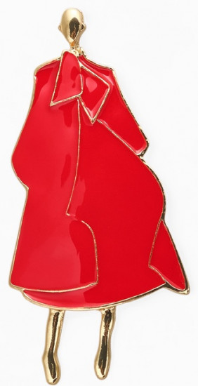 Брошь «Дама в пальто»