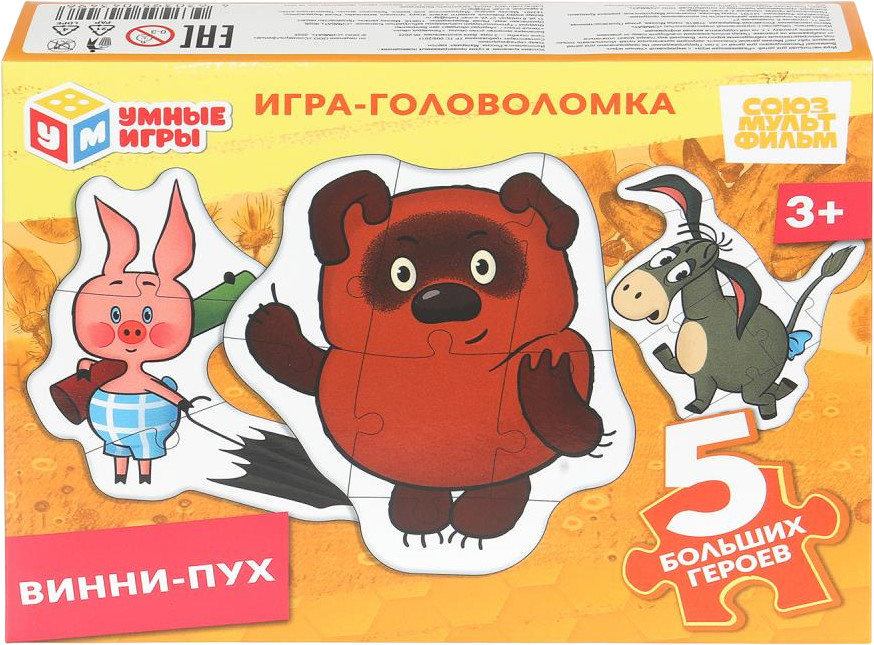 Игра-головоломка с фигурными деталями «Винни- Пух» | Союзмультфильм | Умные игры