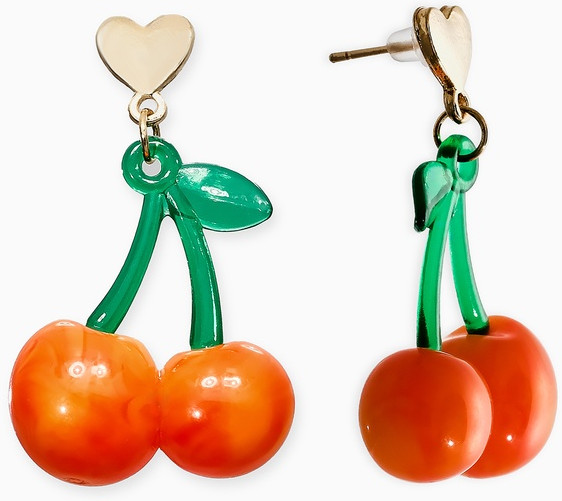 Серьги «Вишня и сердечки» | Queen Fair