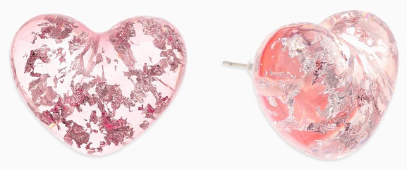 Серьги с паталью «Сердце блестка» | Queen Fair
