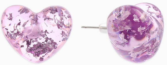 Серьги с паталью «Сердце блестка» | Queen Fair
