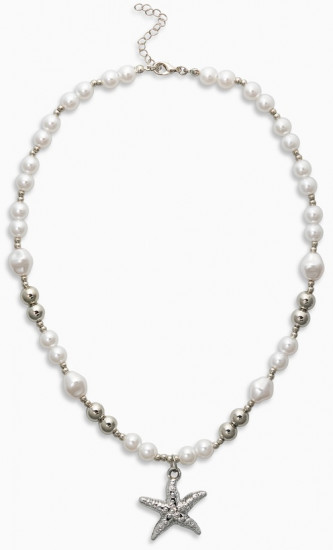 Кулон на жемчужных бусах «Морская звезда»