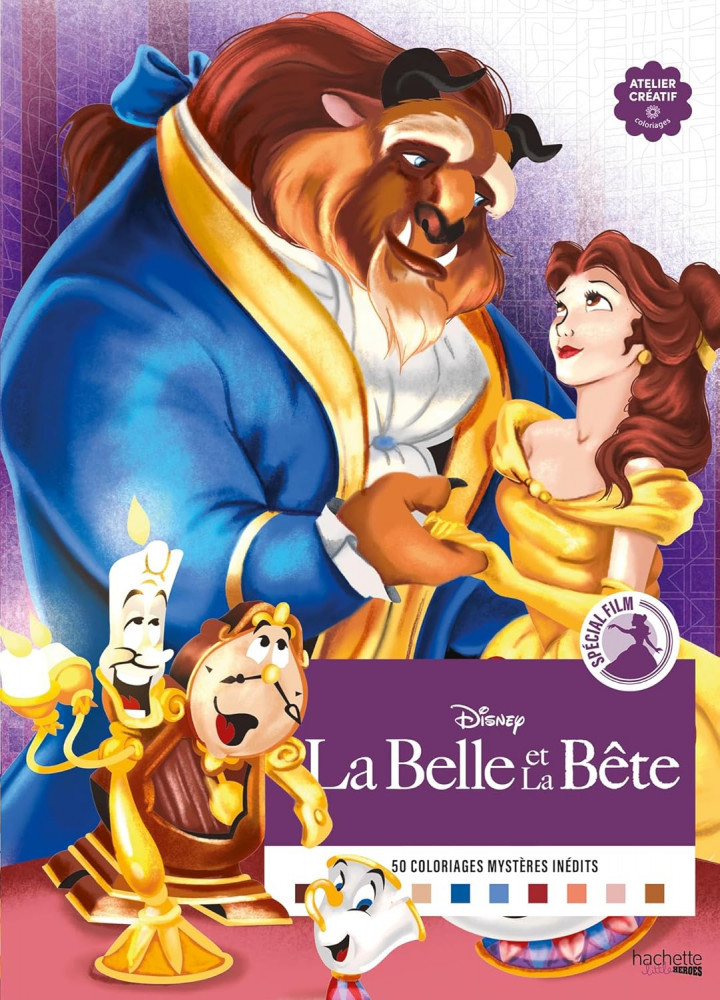 Раскраска по номерам «La Belle et la Bête. Coloriages mystères» | Disney