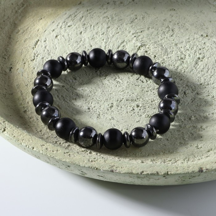 Браслет мужской «Шунгит и гематит» | Queen Fair