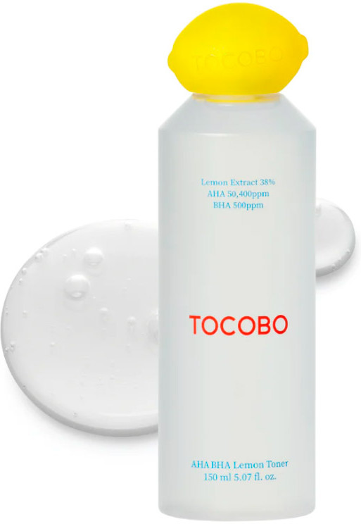 Отшелушивающий тоник для лица с кислотами и лимоном «AHA BHA Lemon Toner» | Tocobo