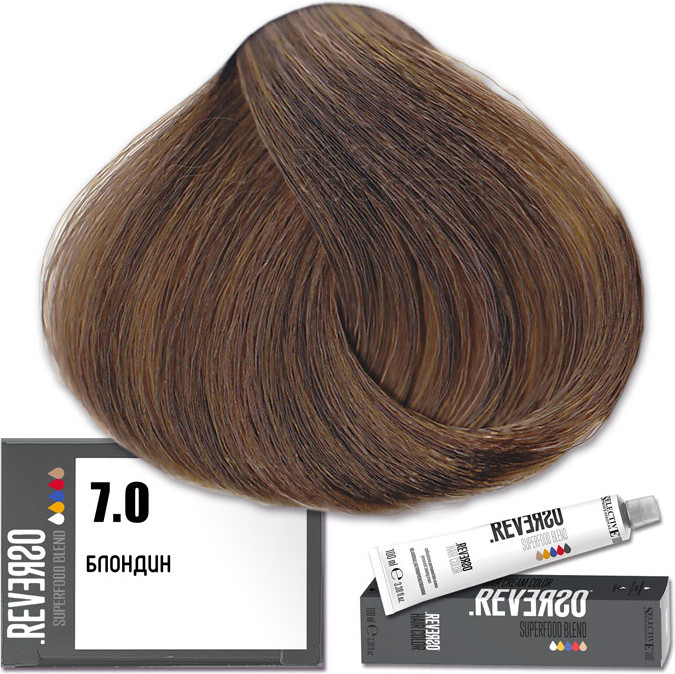 Крем-краска для волос «Reverso Hair Color», оттенок 7.0 Блондин | Selective Professional