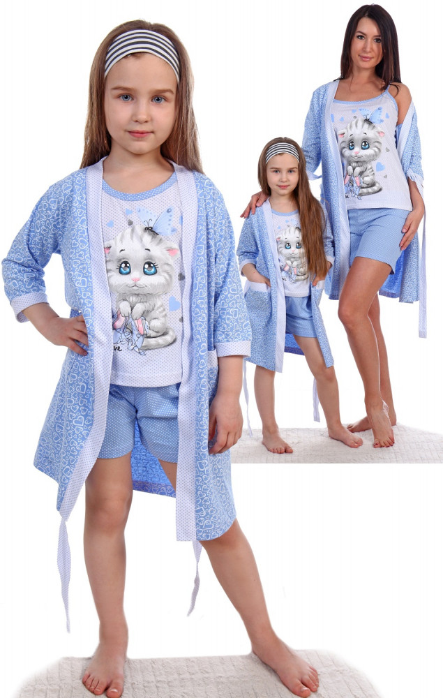 Халат для девочки с сорочкой «Колосок» | Natali