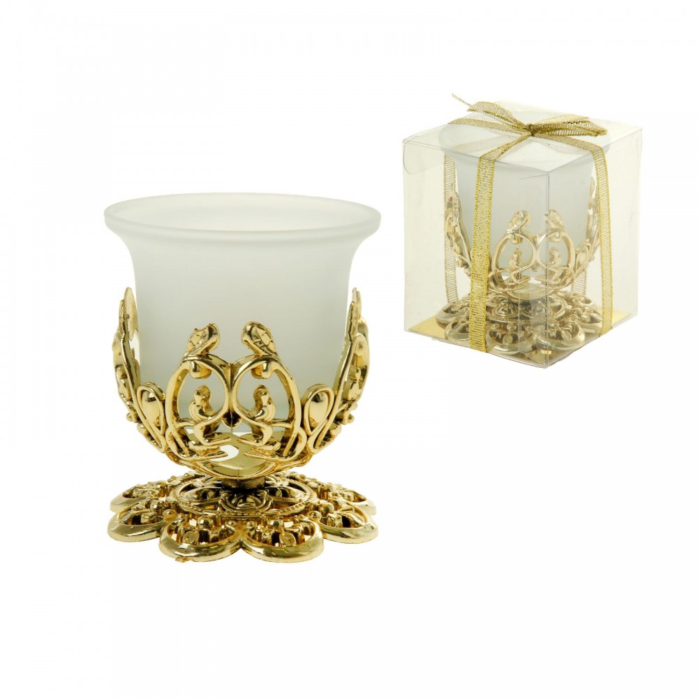 Подсвечник «Узор», цвет золото