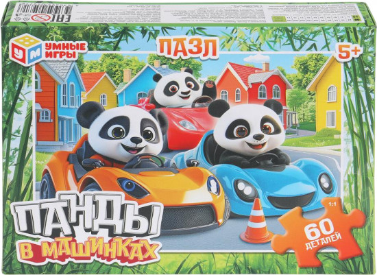 Пазл «Панды в машинках»