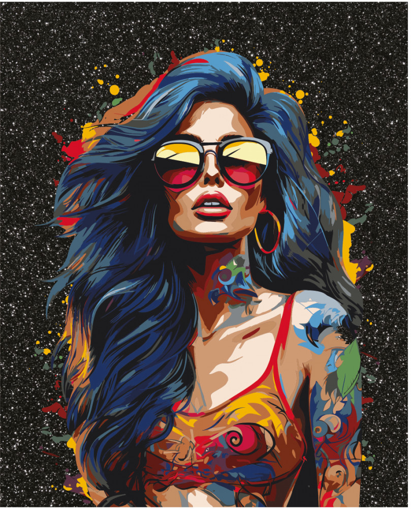 Картина по номерам с глиттером «Драйв» | Три совы