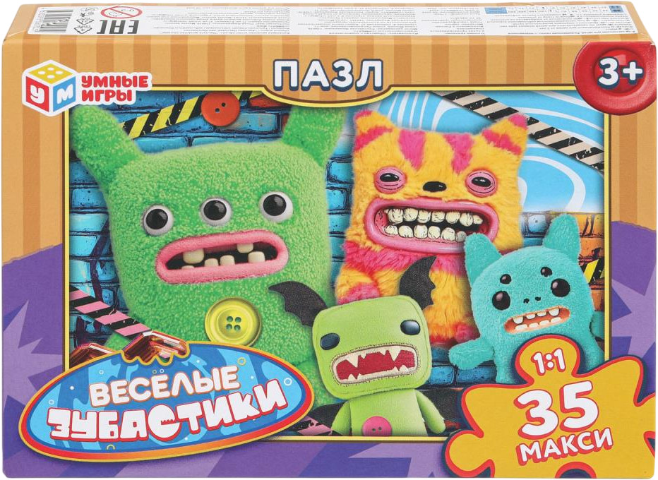 Макси-пазлы «Весёлые зубастики» | Умные игры
