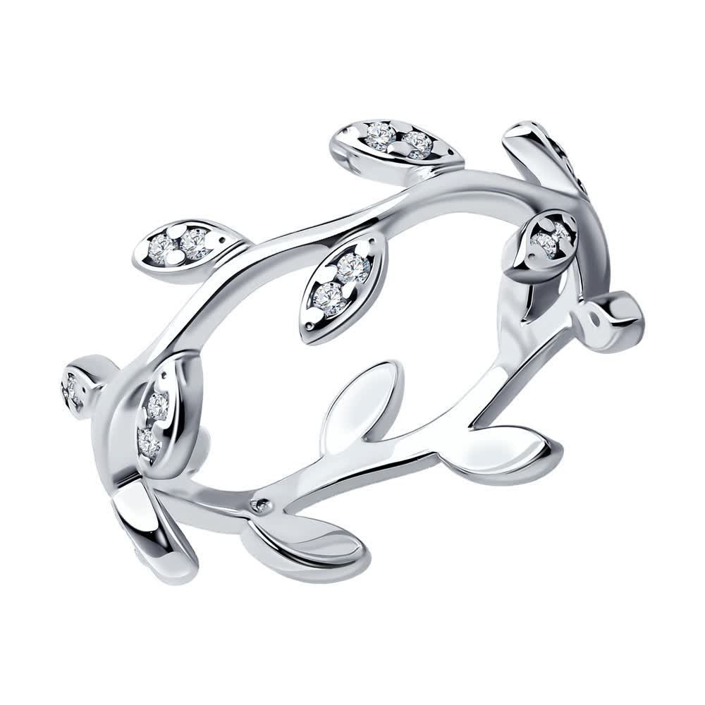 Кольцо из серебра с фианитами | SKLV | SOKOLOV