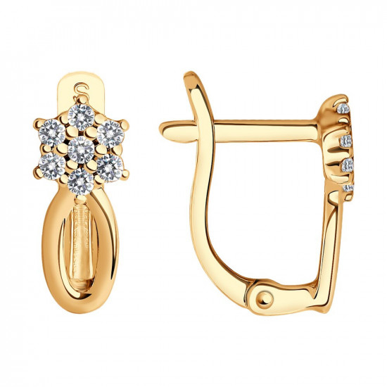 Серьги из серебра с фианитами