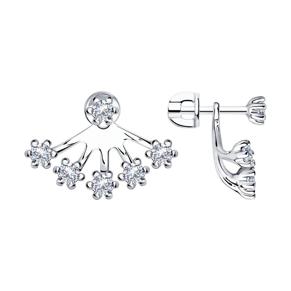 Серьги из серебра с фианитами | Diamant