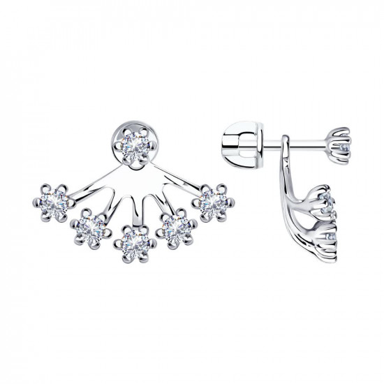 Серьги из серебра с фианитами