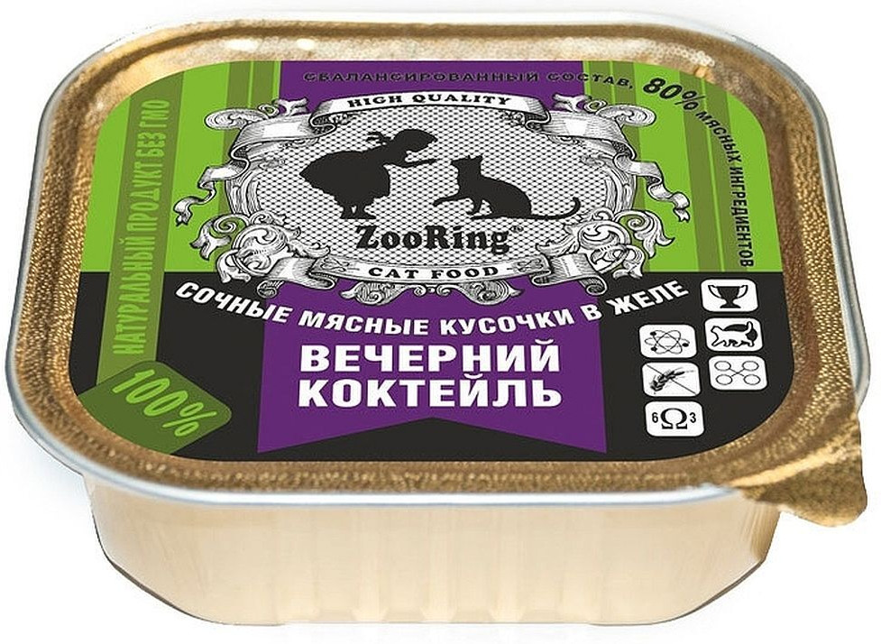 Корм влажный для взрослых кошек «Вечерний коктейль» | ZooRing