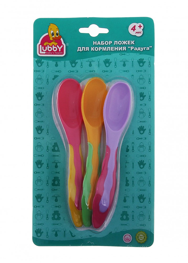 Набор ложек «Радуга», от 3 до 4 месяцев | Lubby