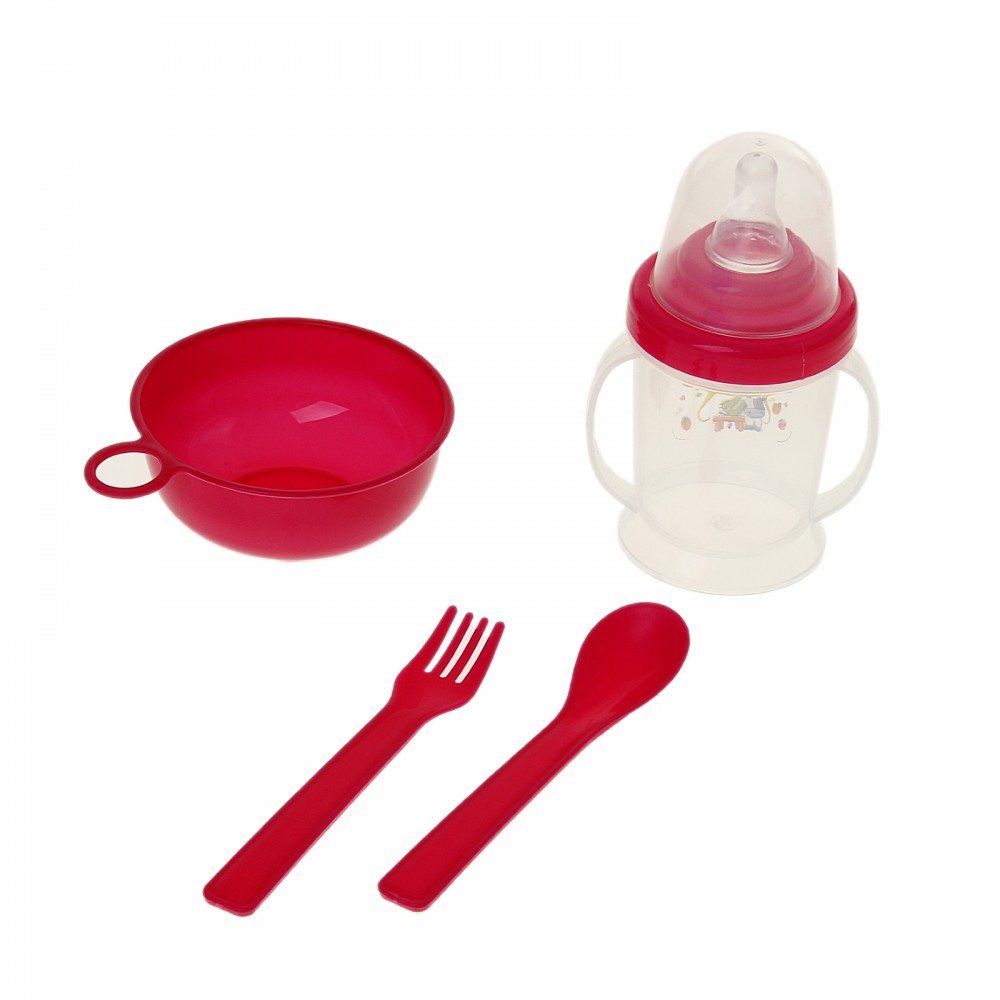 Набор детской посуды «Малыш» (4 предмета), цвета в ассортименте