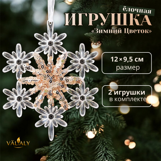 Набор ёлочных игрушек «Зимний цветок»