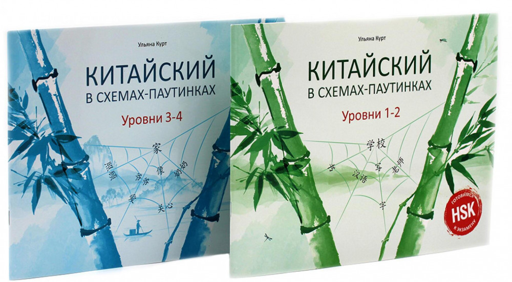 Китайский в схемах-паутинках. Уровни 1-4. Комплект из 2 книг | Вместе дешевле