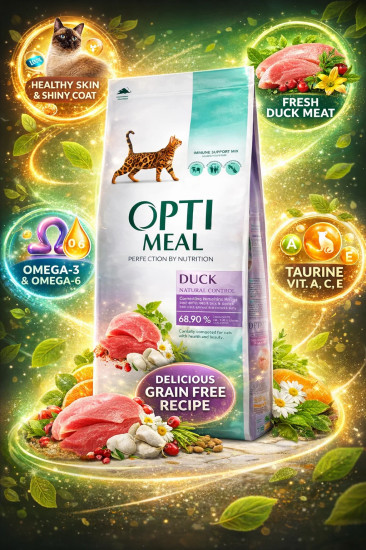 Сухой корм для взрослых кошек с эффектом выведения шерсти «Утка»