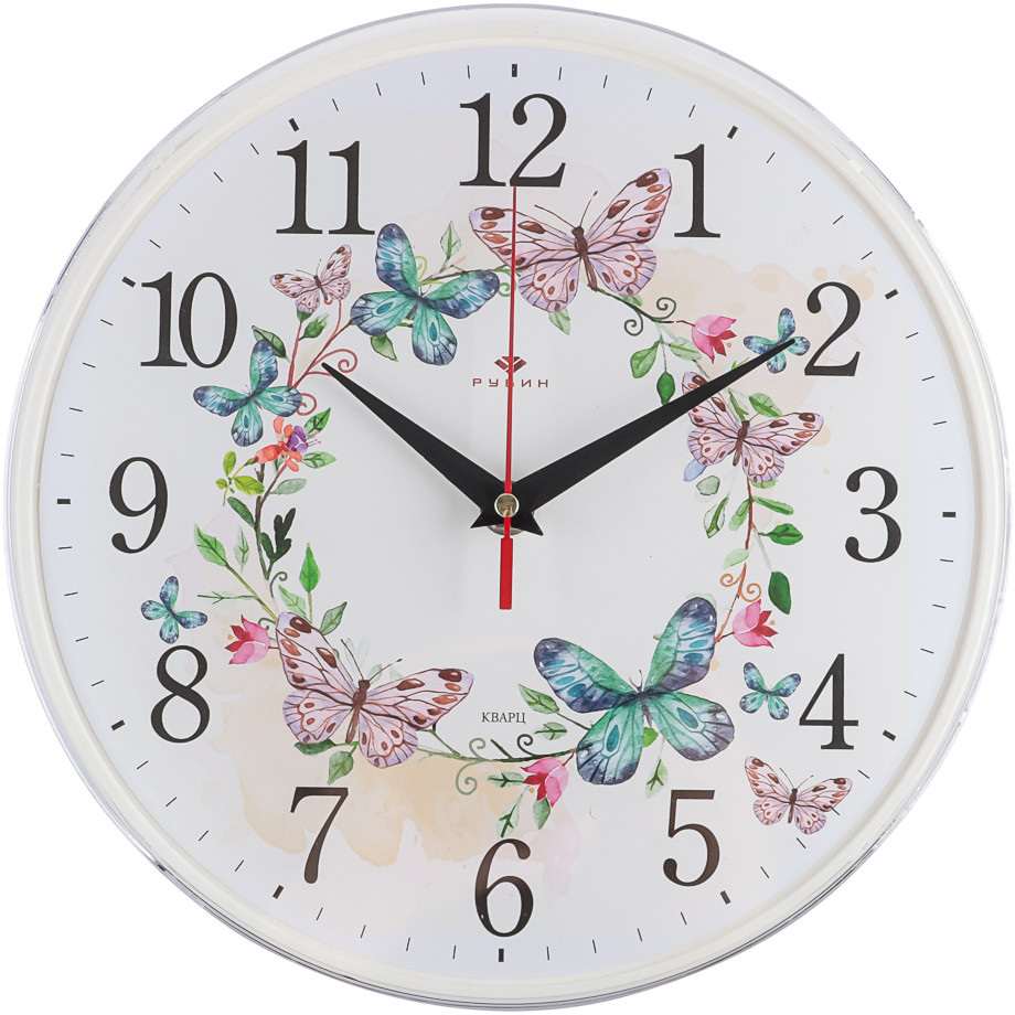 Часы настенные «Венок из бабочек» | Рубин