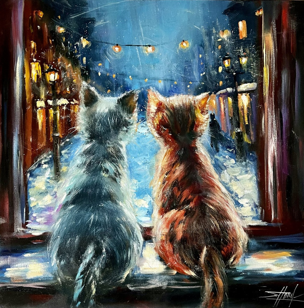 Картина маслом «Новогодний дозор» | Good Vibes Art