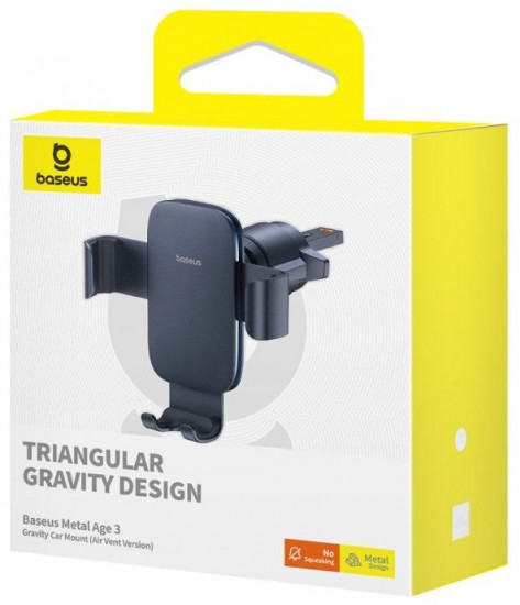 Автомоибльный держатель для телефона гравитационный Baseus Metal Age 3