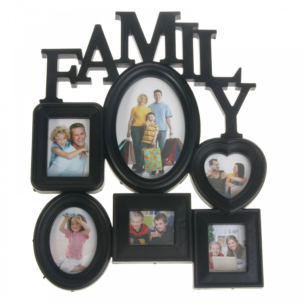 Фоторамка «Family» чёрный на 6 фото 6,5 х 5,5 см, 6 х 9 см, 10 х 15 см